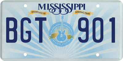 MS license plate BGT901