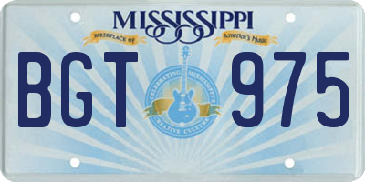 MS license plate BGT975