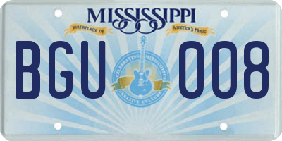 MS license plate BGU008