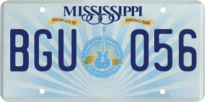 MS license plate BGU056