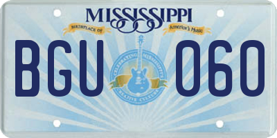 MS license plate BGU060