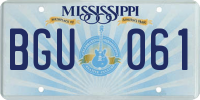 MS license plate BGU061