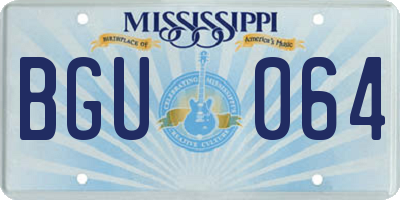 MS license plate BGU064