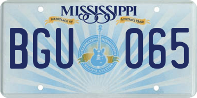 MS license plate BGU065