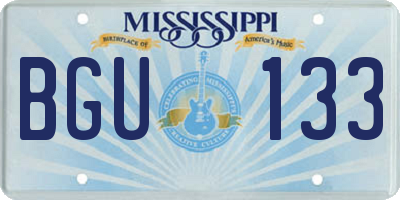 MS license plate BGU133