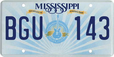 MS license plate BGU143