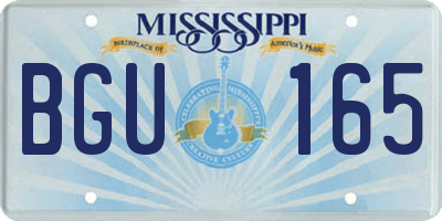 MS license plate BGU165