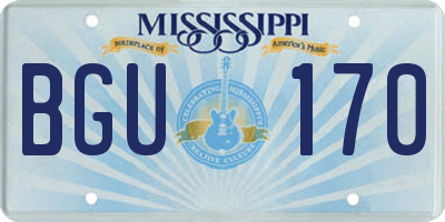 MS license plate BGU170