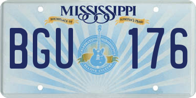 MS license plate BGU176