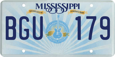 MS license plate BGU179