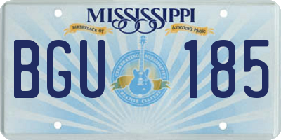 MS license plate BGU185