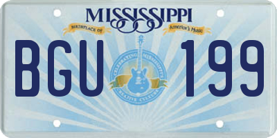 MS license plate BGU199