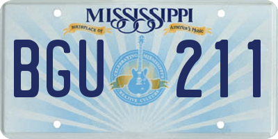 MS license plate BGU211