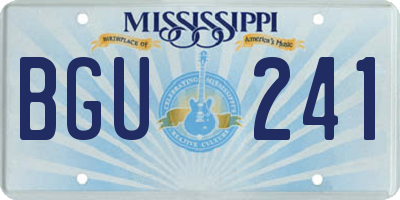 MS license plate BGU241