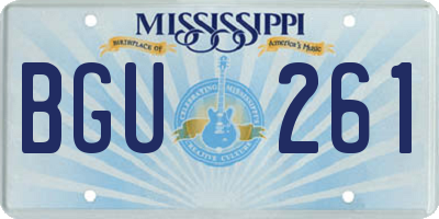 MS license plate BGU261