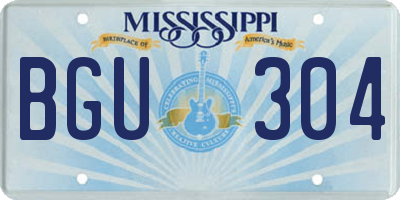 MS license plate BGU304