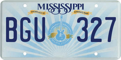 MS license plate BGU327