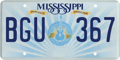 MS license plate BGU367