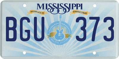 MS license plate BGU373