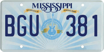 MS license plate BGU381