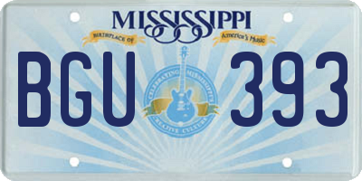 MS license plate BGU393