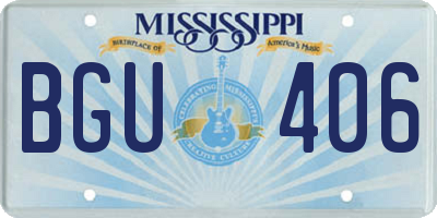 MS license plate BGU406
