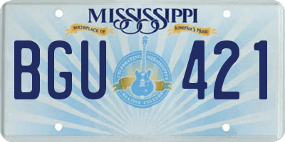 MS license plate BGU421