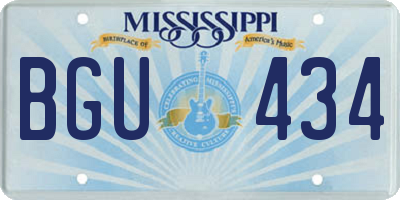MS license plate BGU434
