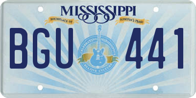 MS license plate BGU441