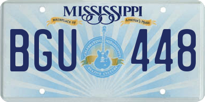 MS license plate BGU448