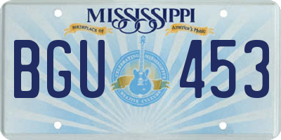 MS license plate BGU453
