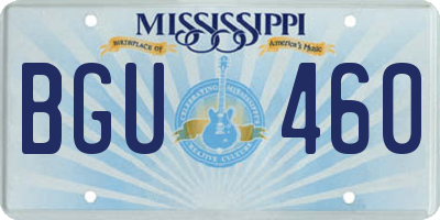 MS license plate BGU460