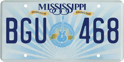 MS license plate BGU468