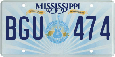 MS license plate BGU474