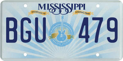 MS license plate BGU479