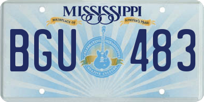 MS license plate BGU483