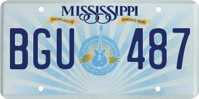MS license plate BGU487