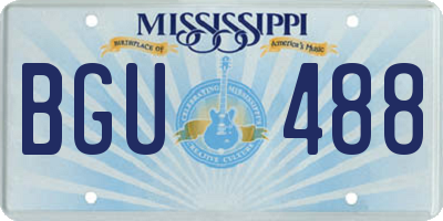 MS license plate BGU488