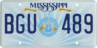 MS license plate BGU489