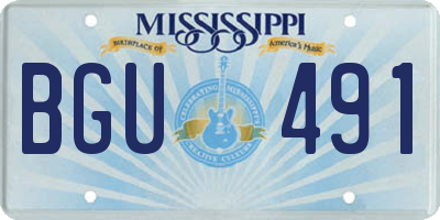 MS license plate BGU491