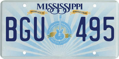 MS license plate BGU495