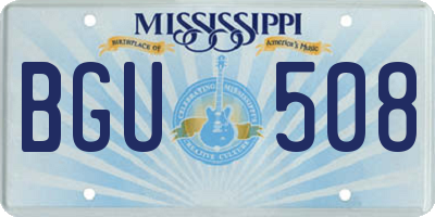 MS license plate BGU508