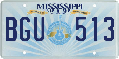 MS license plate BGU513