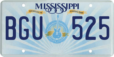 MS license plate BGU525