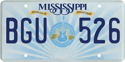 MS license plate BGU526