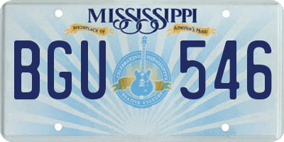 MS license plate BGU546