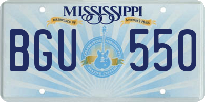 MS license plate BGU550