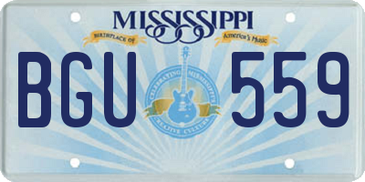 MS license plate BGU559