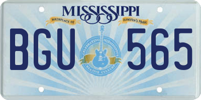 MS license plate BGU565