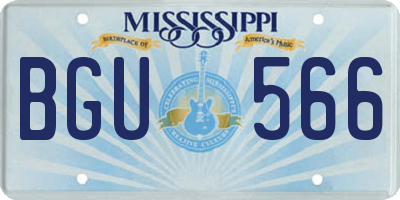 MS license plate BGU566